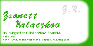 zsanett malaczkov business card